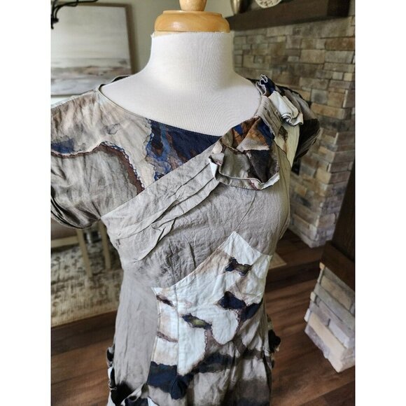 Vivi Made in Italy Abstract Boho Cotton Metal‎ Dress - Picture 5 of 9
